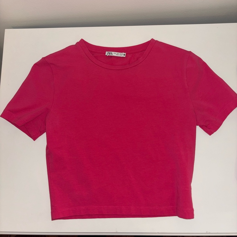 Hot Pink Zara Baby Tee Size small
